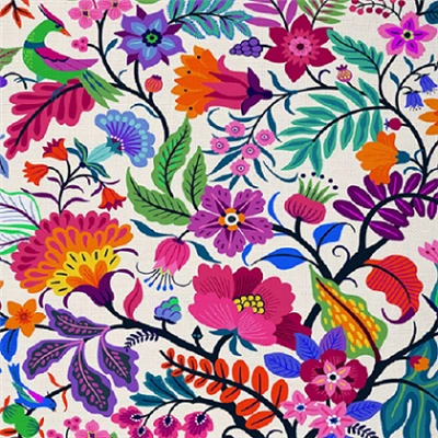 bright floral fabric
